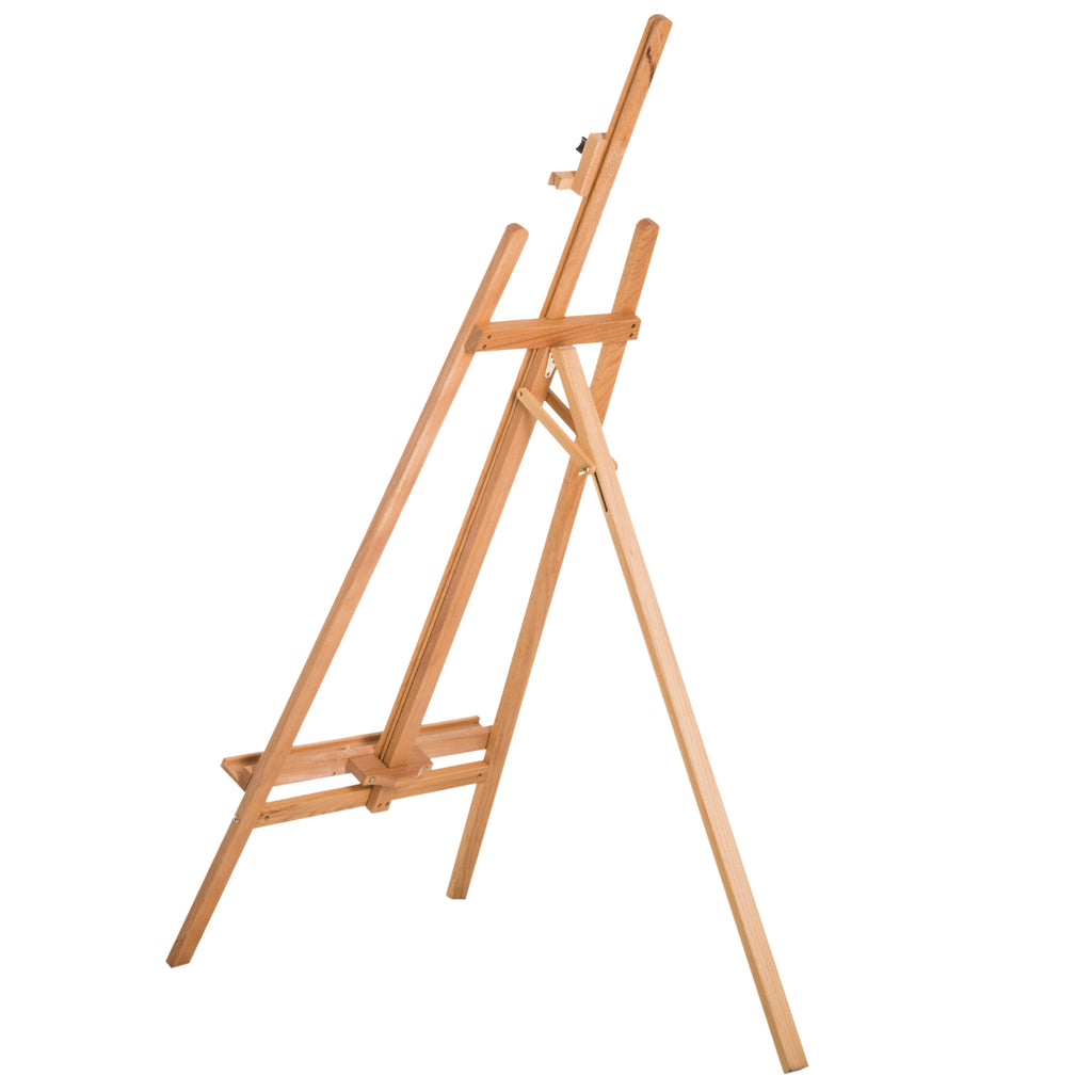 HOMCOM® Staffelei Keilrahmen 90° einstellbar mit Halterung Buche Natur