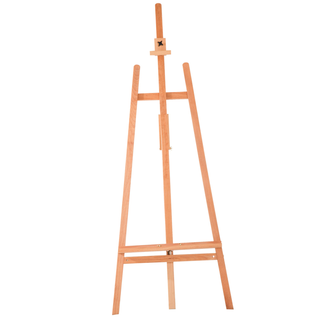 HOMCOM® Staffelei Keilrahmen 90° einstellbar mit Halterung Buche Natur