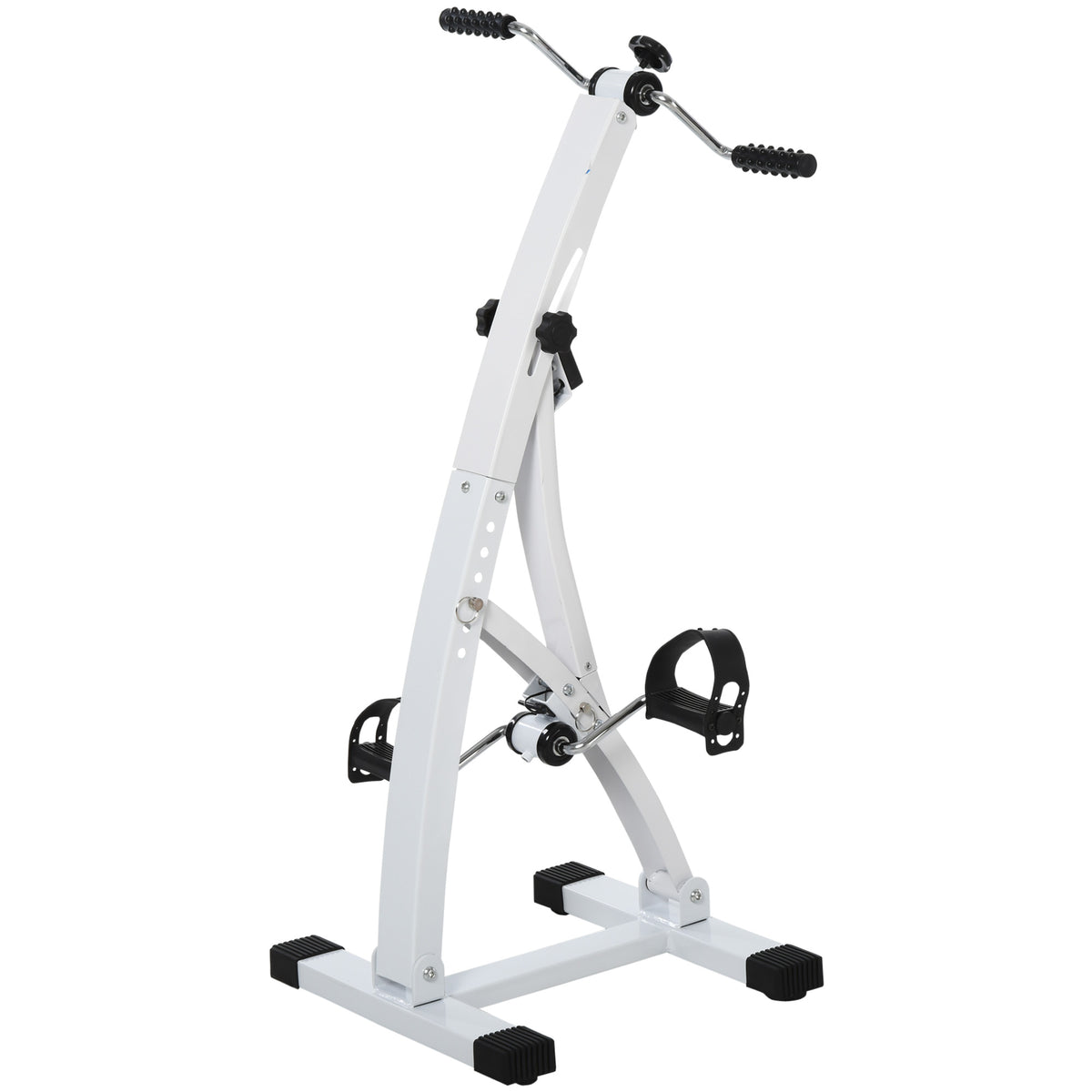HOMCOM Pedaltrainer für Senioren extra Leise Mini Heimtrainer mit LCD Display Befestigungsband Arm- und Beintrainer Bewegungstrainer Tischfahrrad Mini Bike Fitnessgerät für Zuhause Büro