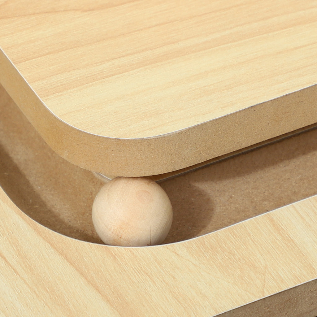 PawHut 3-in-1-Kratzbaum mit Spielschiene, Spielball, Sisal, bis 10 kg, 39,5 x 39,5 x 87 cm, Eiche/Creme