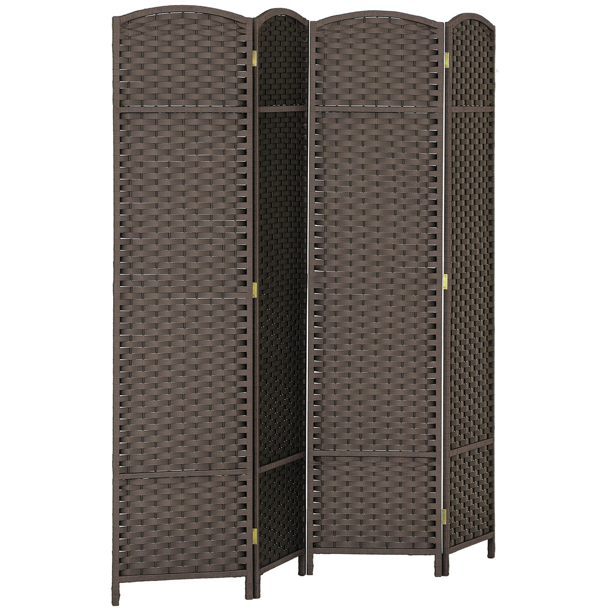 HOMCOM 4-teiliger Raumtrenner, Faltbarer Sichtschutz, Sichtschutzwand für Wohnzimmer, Schlafzimmer, Homeoffice, Braun