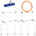 PawHut 3-tlg. Hunde Agility Set Training für Haustiere Hundetrainigsset Inklusive Tasche Leicht zu tragen Kunststoff Weiß+Gelb