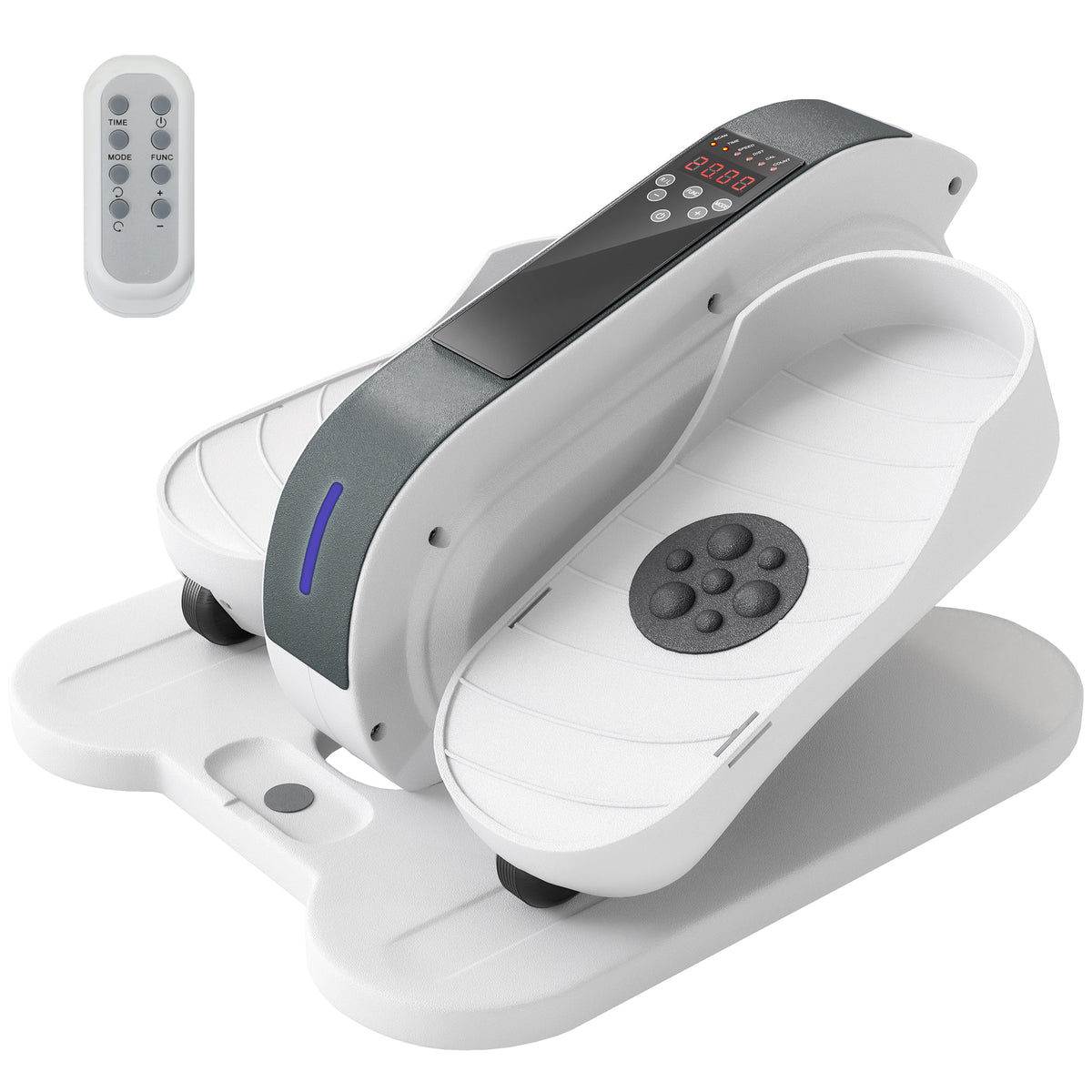 SPORTNOW Sitzpedaltrainer, Mini-Ellipsen-Trainer mit LCD-Monitor, Fernbedienung, 10 einstellbare Geschwindigkeitsstufen, Weiß