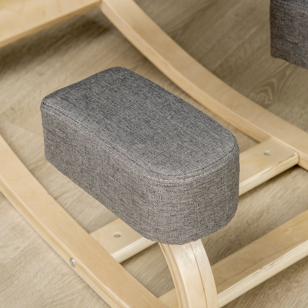 Vinsetto Kniestuhl, ergonomischer Sitzhocker, Polsterhocker für gesunde Sitzhaltung, Birkenholz, 120 kg belastbar, Grau