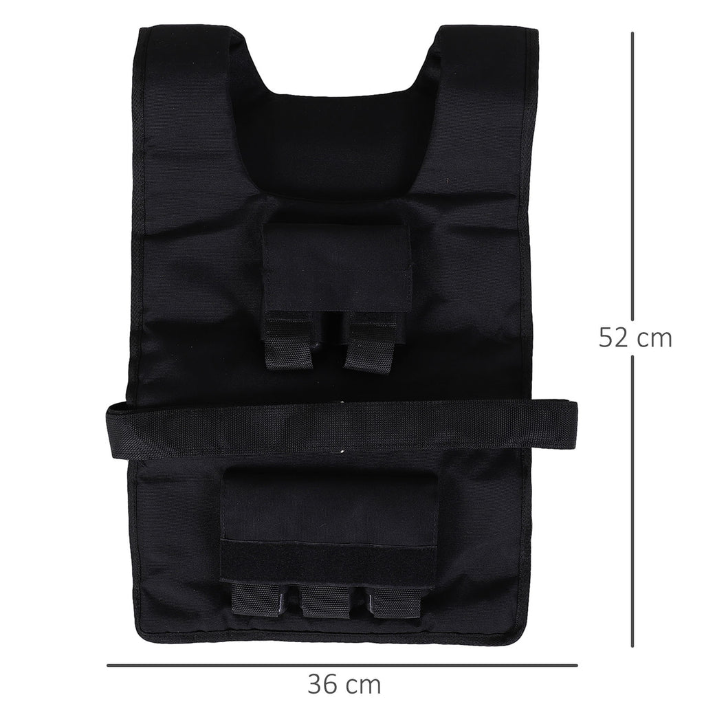 HOMCOM Gewichtsweste 15 KG / 20 KG / 30 KG verstellbare Trainingsweste mit herausnehmenbar Gewichten Laufweste Damen Herren für Muskelaufbau Krafttraining, Laufen, Fitness, Cross Training