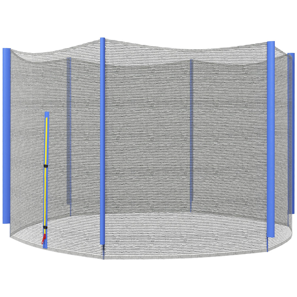 SPORTNOW Trampolin-Sicherheitsnetz mit 6 Stangen und Reißverschlusseingang, aus PE, Ø305x180 cm, Schwarz und Blau