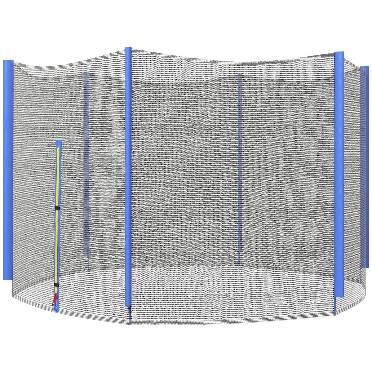 SPORTNOW Trampolin-Sicherheitsnetz mit 6 Stangen und Reißverschlusseingang, aus PE, Ø305x180 cm, Schwarz und Blau