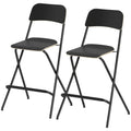 HOMCOM 2er-Set Barhocker, klappbare Barstühle mit Stahlrahmen, für Küche, Esszimmer, Schwarz