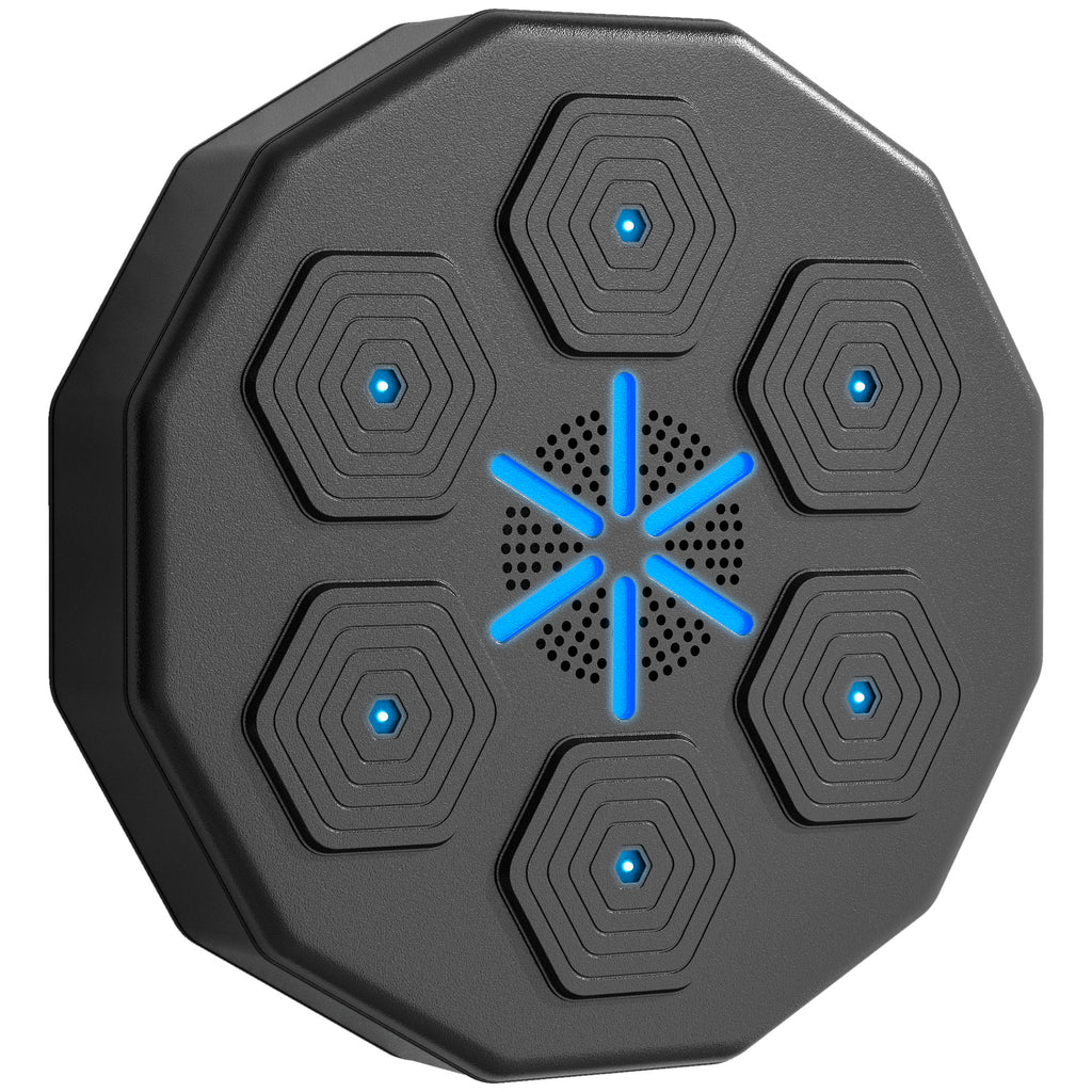 SPORTNOW Boxtrainer mit Musikfunktion, Bluetooth, leuchtende Punkte, Wandaufhängung, Kunstleder, Schwarz