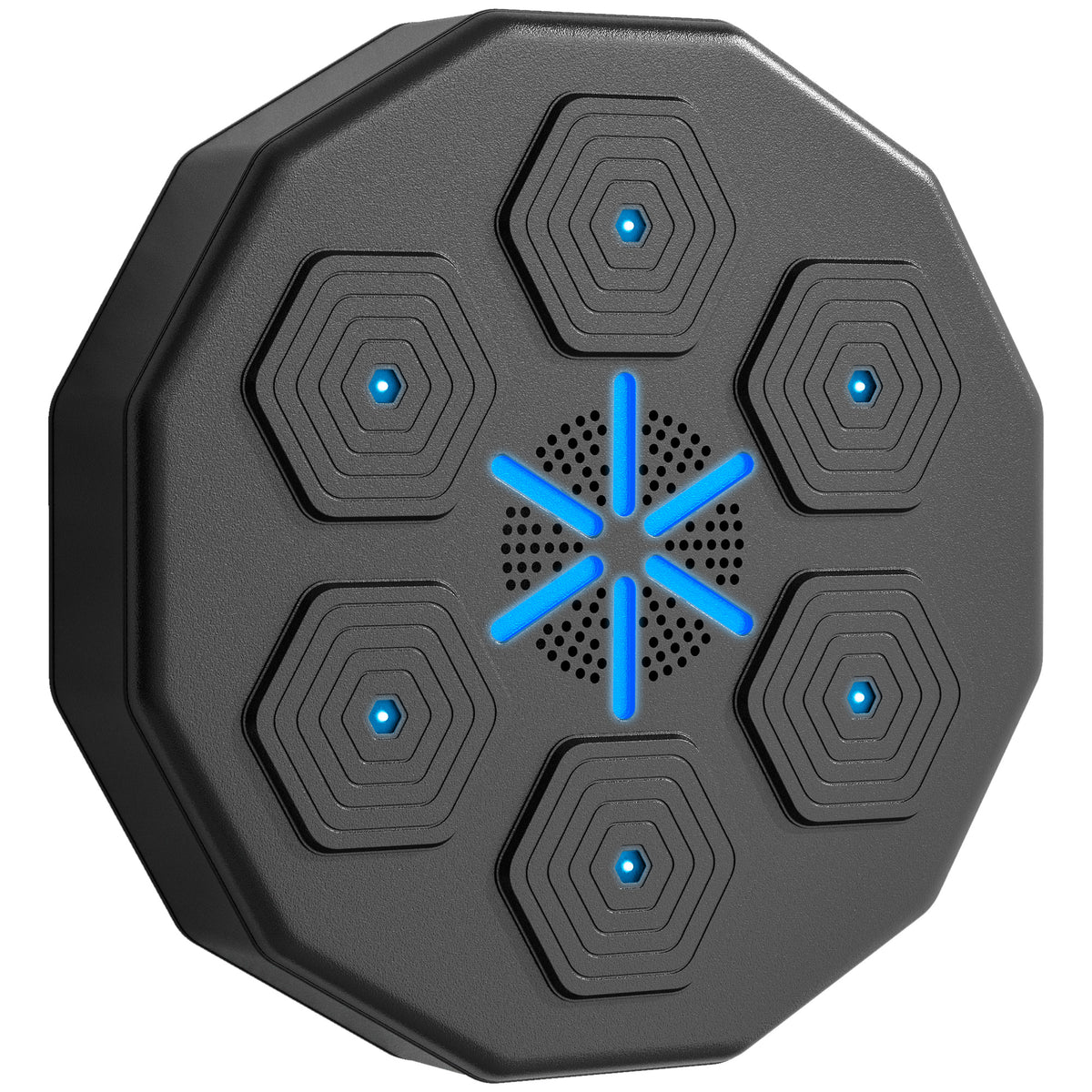 SPORTNOW Boxtrainer mit Musikfunktion, Bluetooth, leuchtende Punkte, Wandaufhängung, Kunstleder, Schwarz