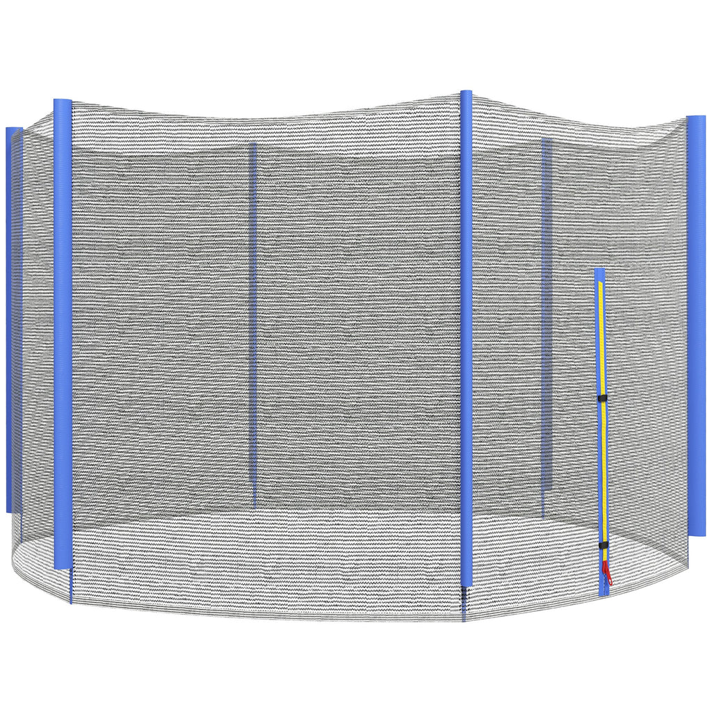 SPORTNOW Trampolin-Sicherheitsnetz mit 6 Stangen und Reißverschlusseingang, aus PE, Ø305x180 cm, Schwarz und Blau