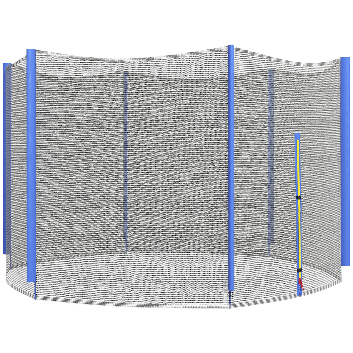 SPORTNOW Trampolin-Sicherheitsnetz mit 6 Stangen und Reißverschlusseingang, aus PE, Ø305x180 cm, Schwarz und Blau