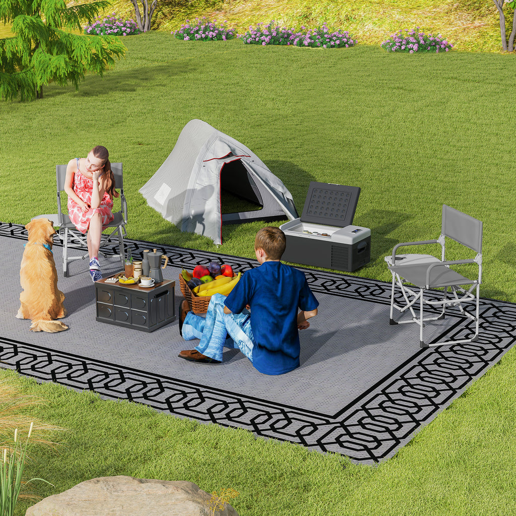 Outsunny Zelt Camping mit Doppeldach 2000mm und Transporttasche Abmessungen 300L x 135B x 110H cm