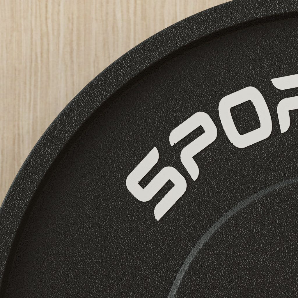 SPORTNOW Set 2 Hantelscheiben á 5 kg aus Gummi mit 5 cm Loch für Hanteln und Langhanteln, Schwarz