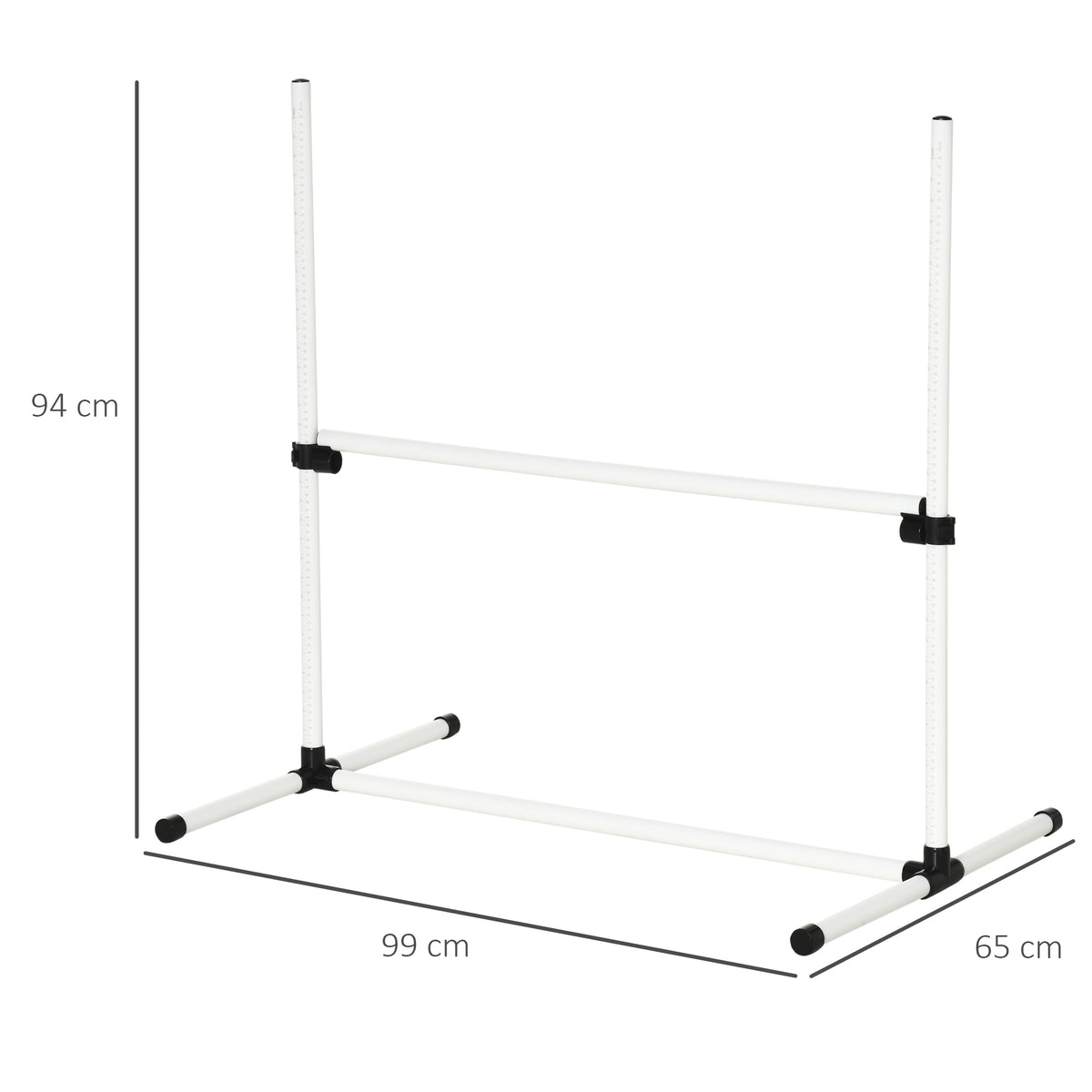 PawHut Agility Set Hunde 4-teiliges Agility-Ausrüstung für Hundetraining Steckhürdenset mit 4 höhenverstellbar Hürden Tragetasche Koordinationstraining Agilityset für Spiele Training