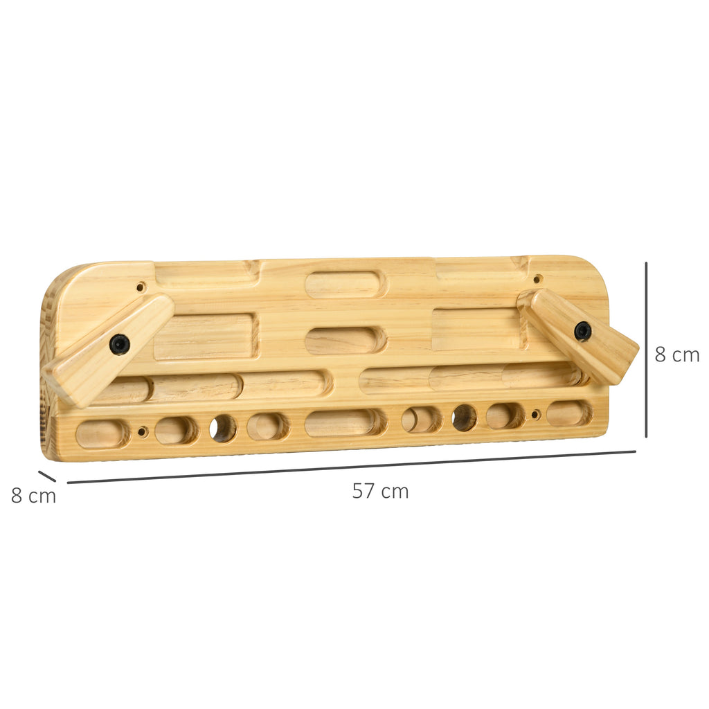SPORTNOW Trainingsboard für Klettern und Bouldern, bis 100 kg, Buchenholz, 57 x 18 x 5cm