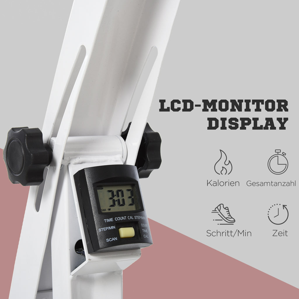 HOMCOM Pedaltrainer für Senioren extra Leise Mini Heimtrainer mit LCD Display Befestigungsband Arm- und Beintrainer Bewegungstrainer Tischfahrrad Mini Bike Fitnessgerät für Zuhause Büro