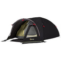 Outsunny Tunnelzelt für 2-4 Personen mit Seitlichen Fenstern und Haken, aus 190T Polyester und PE, 3.3x1.9x1.2 m, Schwarz