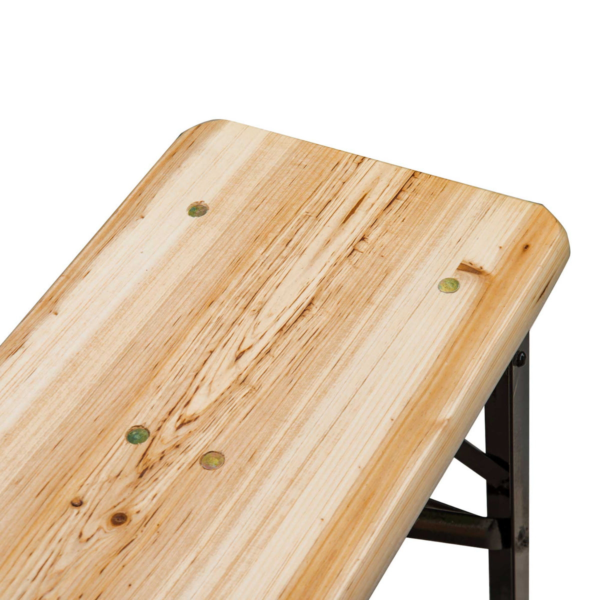 Outsunny Faltbarer Campingtisch mit Picknicktisch + 2 klappbare Bänke aus epoxidbeschichtetem Metall Schwarz Massivholz Fichte