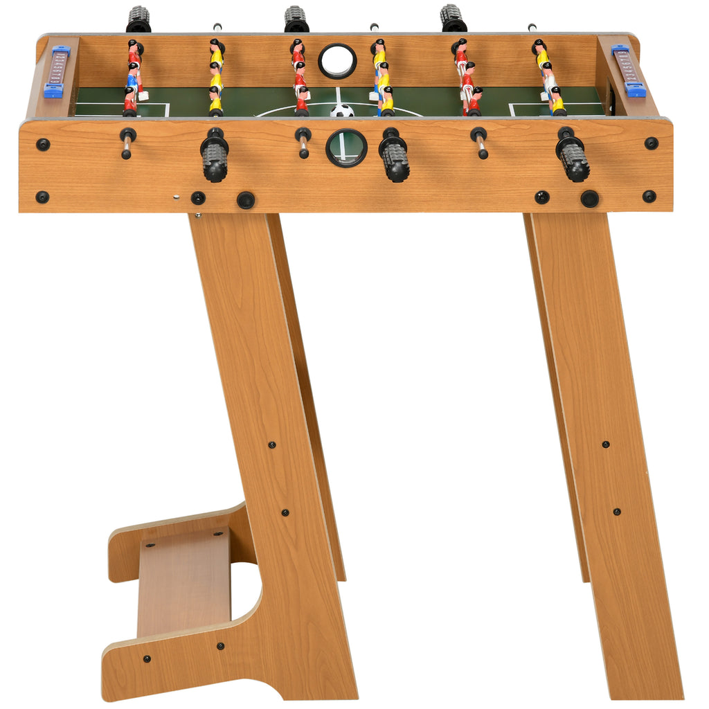 HOMCOM Tischkicker klappbar aus Holz mit 6 Stangen, 18 Spielern und Punktzählern, 69x37x70cm