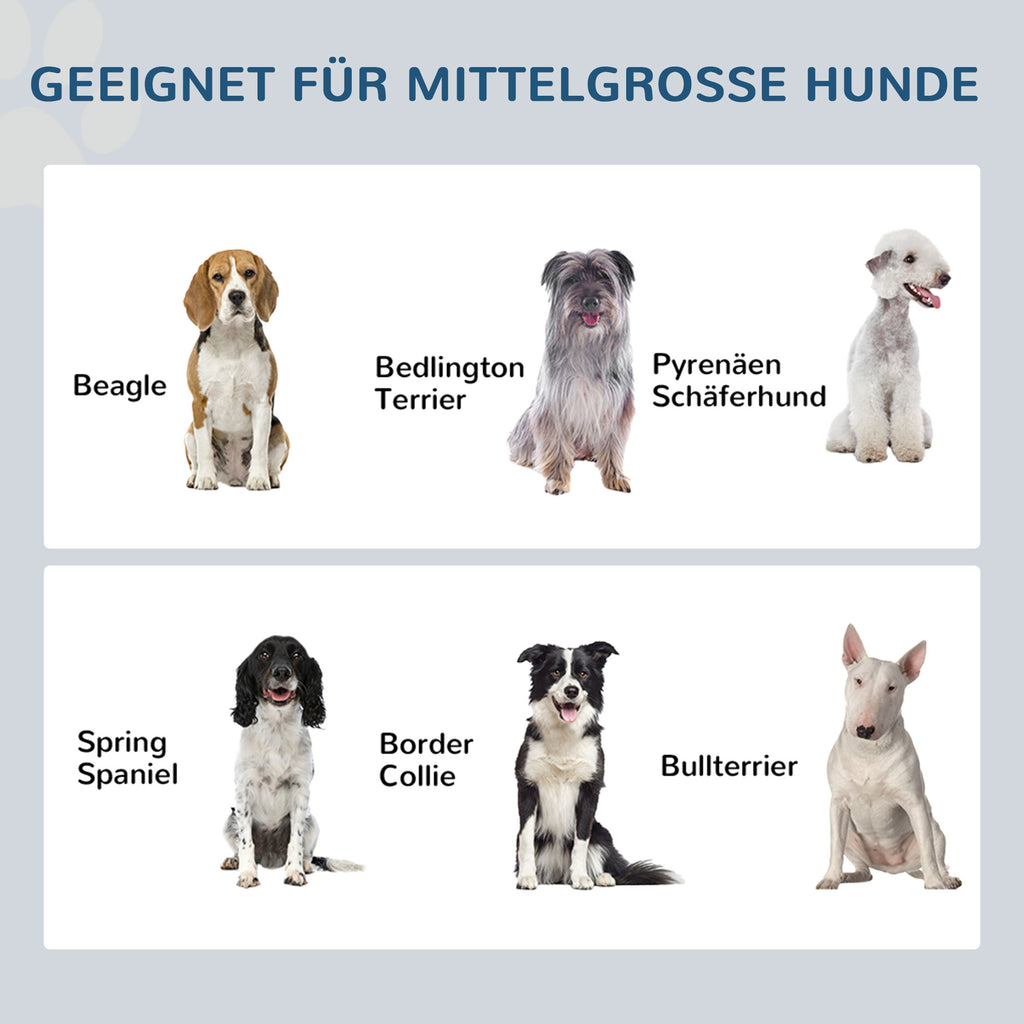 PawHut Futterstation, 2 Fressnäpfe je 2 Liter, Edelstahl, mit Schublade, für mittlere Hunde, grau, 60 x 30 x 24cm