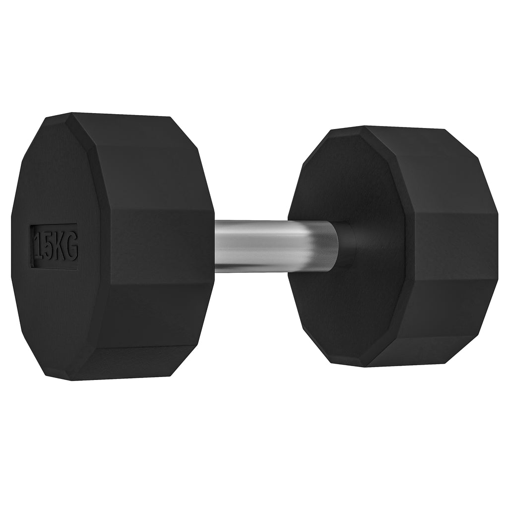 SPORTNOW Kurzhantel rutschfester Griff, Fitness, Heimsport, 15kg, Schwarz