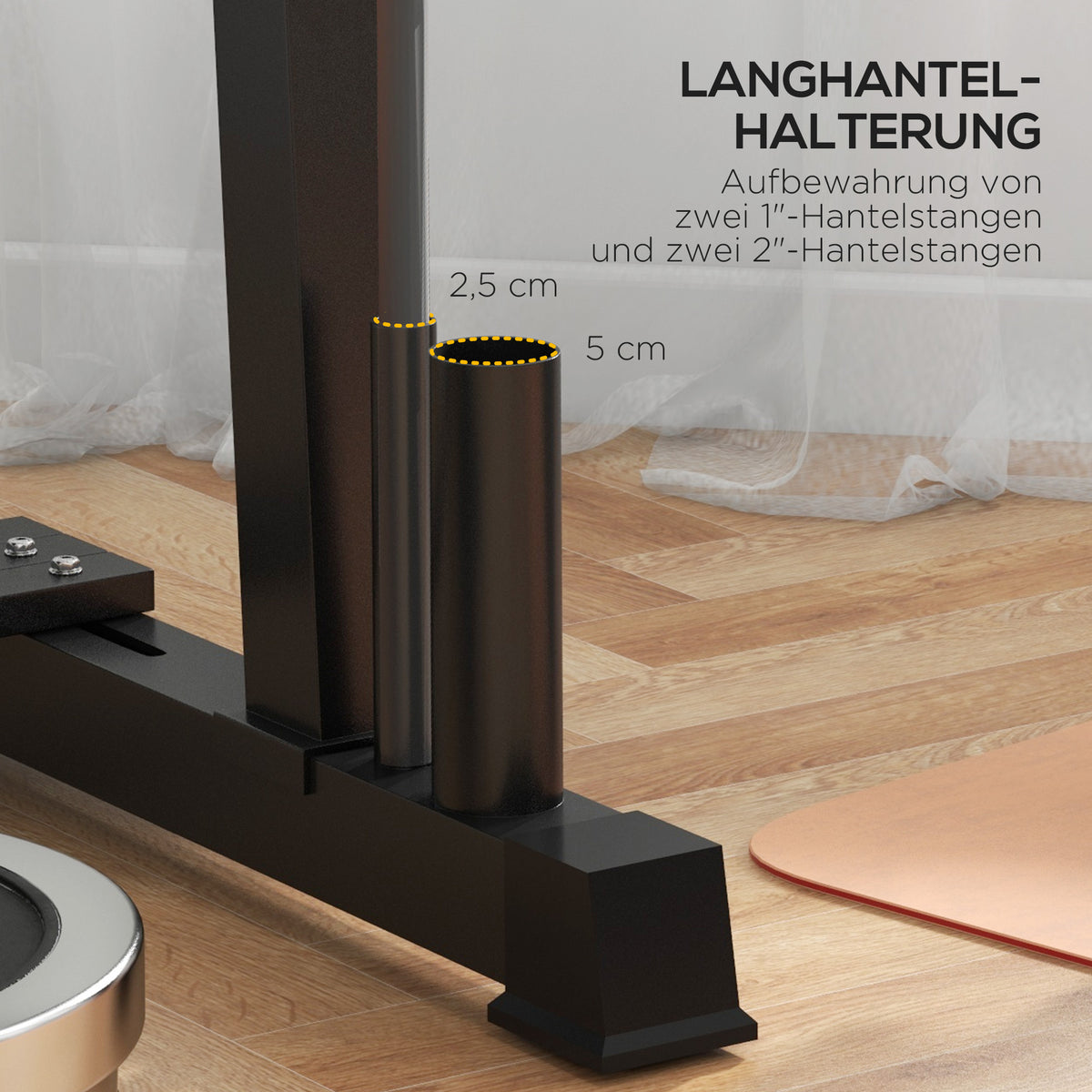 SPORTNOW Hantelständer für Kurzhantel, Kugelhantel, Hantelscheiben, 3 Etagen, anpassbar, Stahl, 131 x 75 x 80 cm, schwarz