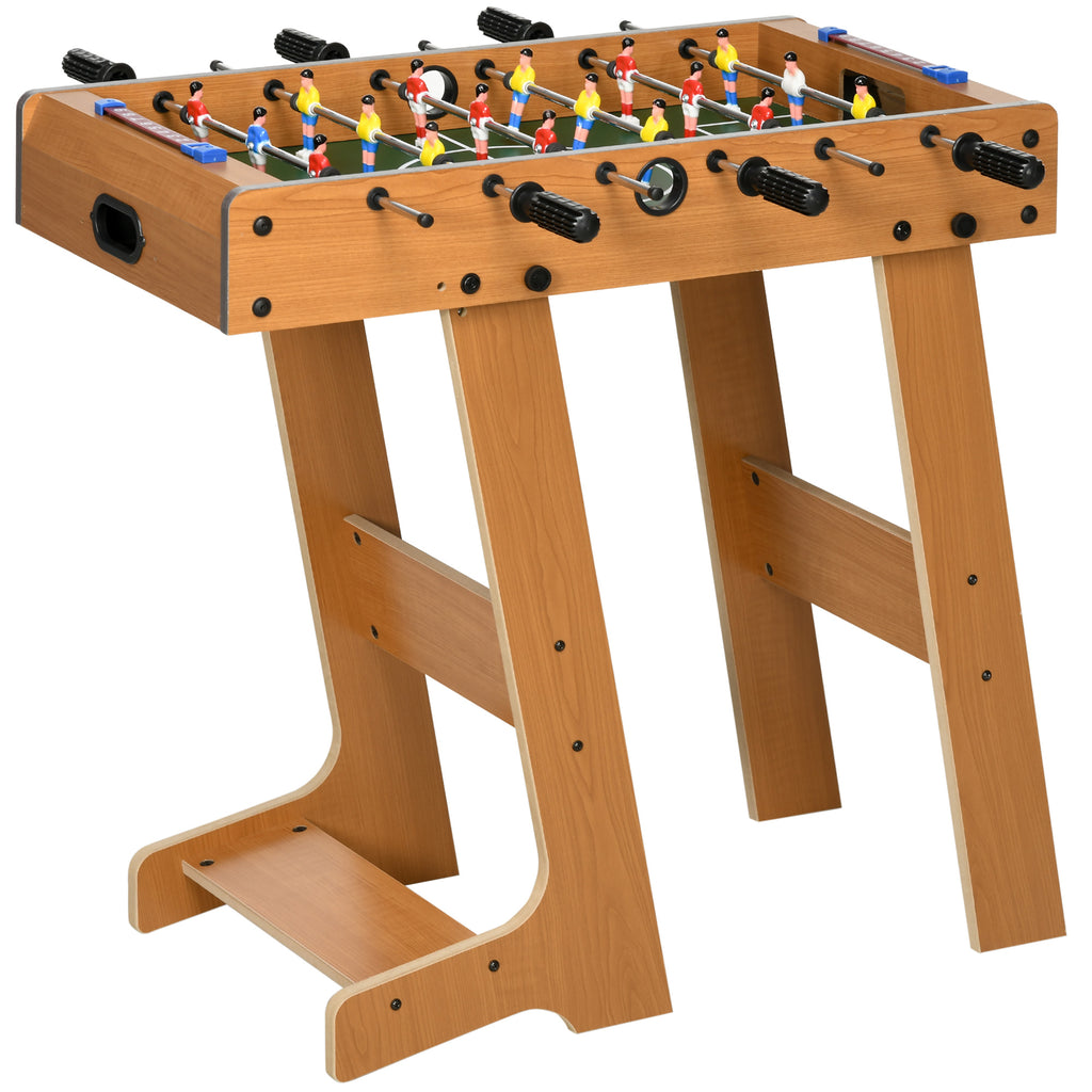 HOMCOM Tischkicker klappbar aus Holz mit 6 Stangen, 18 Spielern und Punktzählern, 69x37x70cm