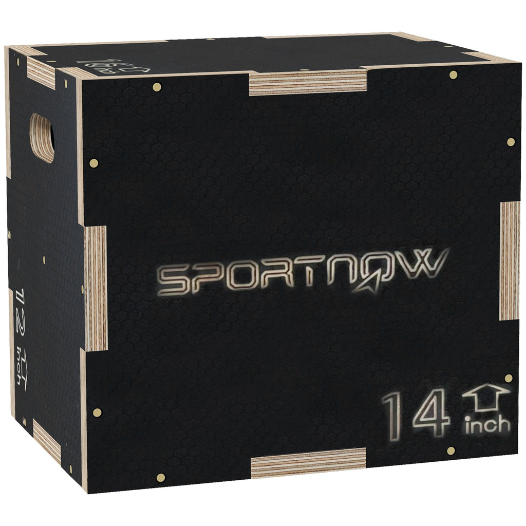 SPORTNOW Box Jump Plyo-Box 3 in 1 Sprungkasten Fitness & Crossfit für Boxtraining aus Holz, 30,5/35,5/40,5H cm