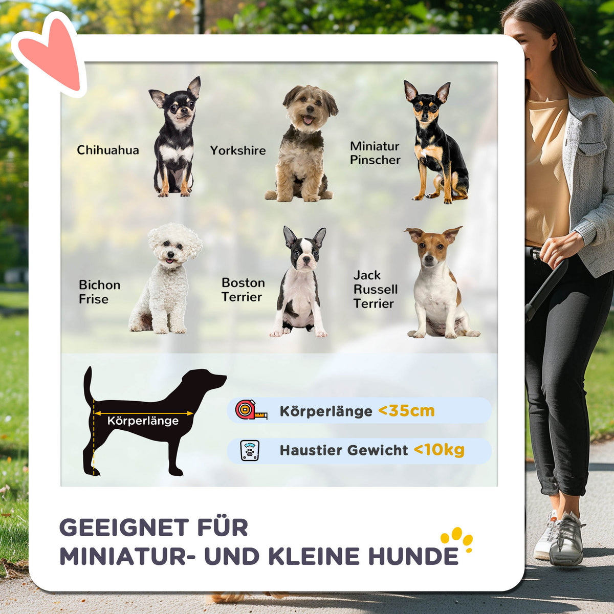 PawHut Hundebuggy Hundewagen bis 10 kg Klappbar Bodenkorb 2 Becherhalter Sonnendach Kaffeebraun