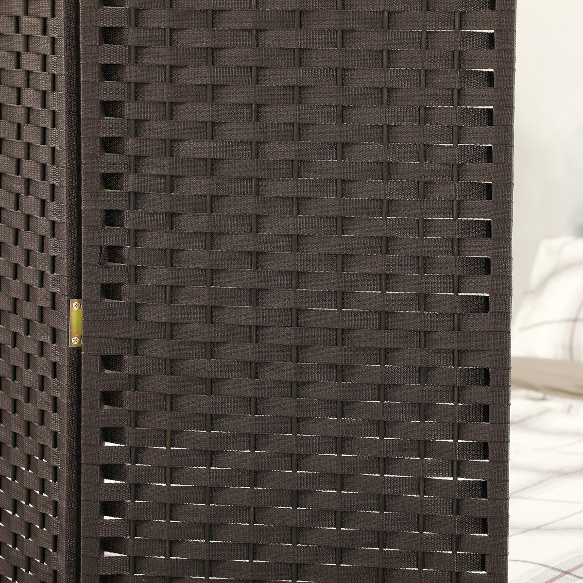 HOMCOM 4-teiliger Raumtrenner, Faltbarer Sichtschutz, Sichtschutzwand für Wohnzimmer, Schlafzimmer, Homeoffice, Braun